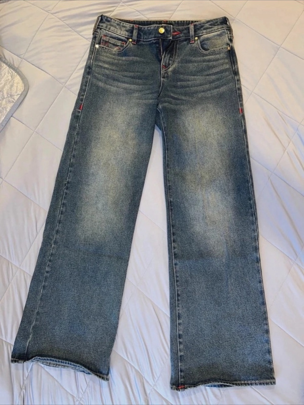 True Religion Bobby Women's Flare Jeans Blue Waist 27